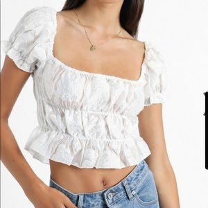 Showpo- GOTTA GROW TOP IN WHITE